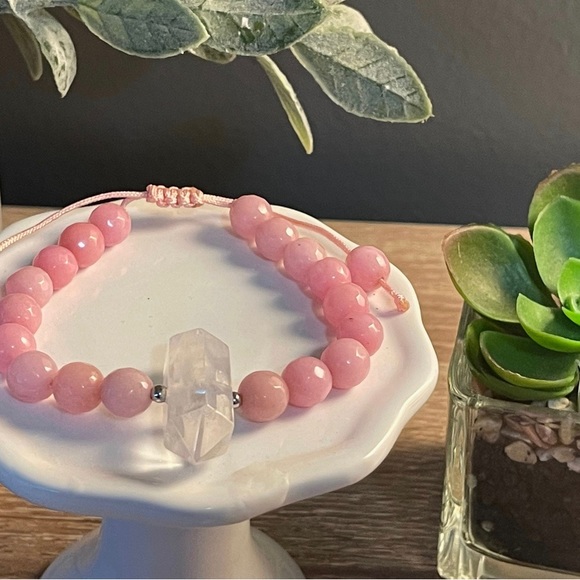 Rose Quartz and Crystal bracelet - Picture 4 of 5